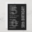 Search for silver black white 50th birthday invitations Simple