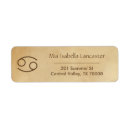 Search for cancer return address labels Zodiac