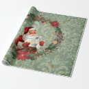Search for vintage santa wrapping paper Poinsettia