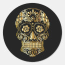 Search for gold skull stickers Halloween