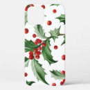 Search for holly leaves iphone cases Red