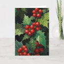 Search for holly leaves christmas cards Retro