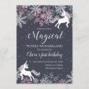 Search for winter wonderland unicorn invitations Glitter