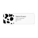 Search for black white cow return address labels Rustic