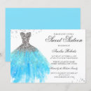 Search for teal blue sweet 16 invitations 16th
