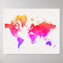 Search for watercolor world map posters Modern