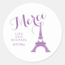 Search for purple and white wedding stickers Thank you