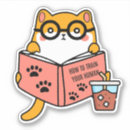 Search for cat with glasses stickers Bookworm