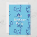 Search for kitten 1st birthday invitations Girl