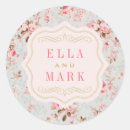 Search for pink round wedding stickers Bride and groom