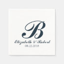Search for navy blue monogram napkins Bride and groom