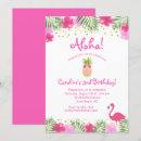 Search for watercolor flamingo birthday invitations Pineapple