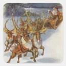 Search for santa sleigh reindeer stickers Vintage