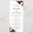Search for burgundy wedding programs Order of events