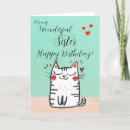 Search for sister cat birthday cards Cute