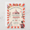 Search for red and white circus tent invitations For kids