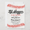 Search for little slugger baby shower invitations Red