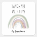 Search for love rainbow stickers Handmade with love