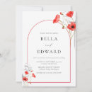 Search for red poppies wedding invitations Elegant