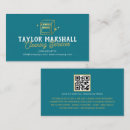 Search for teal and gold business cards Qr code