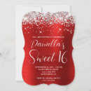 Search for red and silver sweet 16 invitations 16th birthday