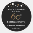 Search for black and gold birthday stickers 60th