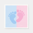 Search for baby feet napkins Gender reveal
