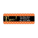 Search for orange polka dot return address labels Halloween