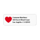 Search for red hearts return address labels Modern