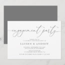 Search for elegant silver engagement party invitations Minimalist