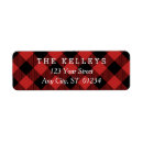 Search for buffalo return address labels Red buffalo plaid