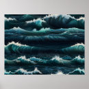 Search for ocean waves posters Blue