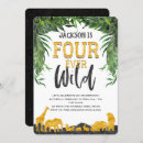 Search for jungle 4th birthday invitations Four ever wild