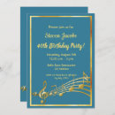 Search for teal gold birthday invitations Glamourous
