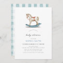 Search for rocking horse baby boy shower invitations Blue