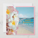 Search for pink plumeria beach wedding invitations Hawaii