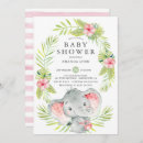 Search for pink elephant baby shower invitations Jungle