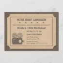 Search for movie ticket birthday invitations Admission