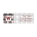 Search for red black plaid return address labels Grey