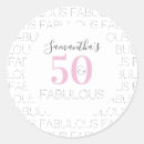 Search for pink black birthday stickers Fiftieth