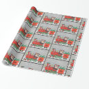 Search for holiday train wrapping paper Red