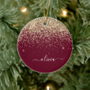 Search for burgundy gold christmas tree decorations Glitter