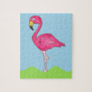 Search for tropical birds puzzles Flamingo