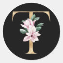 Search for letter t monogram stickers Black