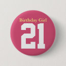 Search for birthday 21 badges Pink