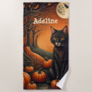 Search for halloween beach towels Black cat