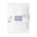 Search for floral wedding invitation belly bands Dusty blue