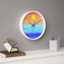 Search for beach sunset clocks Watercolor