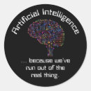 Search for intelligence round stickers Artificial