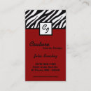 Search for zebra print business cards Beauty